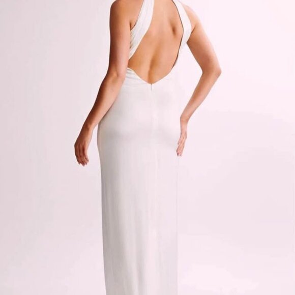Meshki Claire White XL Maxi Dress - Bridal Shower, Engagement, Wedding Dress GUC - Picture 3 of 11